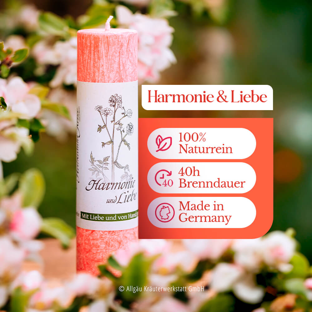 Harmonie & Liebe - Allgäuer Heilkräuterkerzen "Lebensthemen"