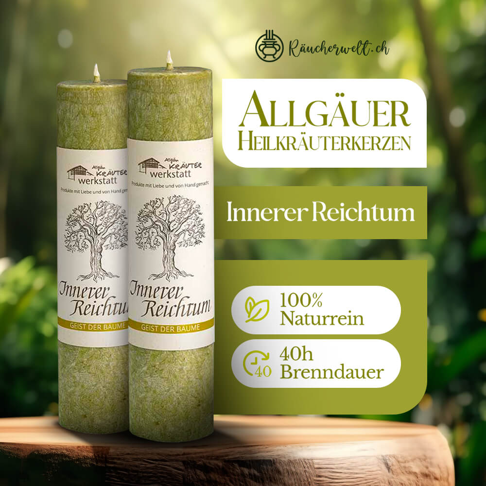 Innerer Reichtum (Esche) - Allgäuer Heilkräuterkerzen "Geist der Bäume"