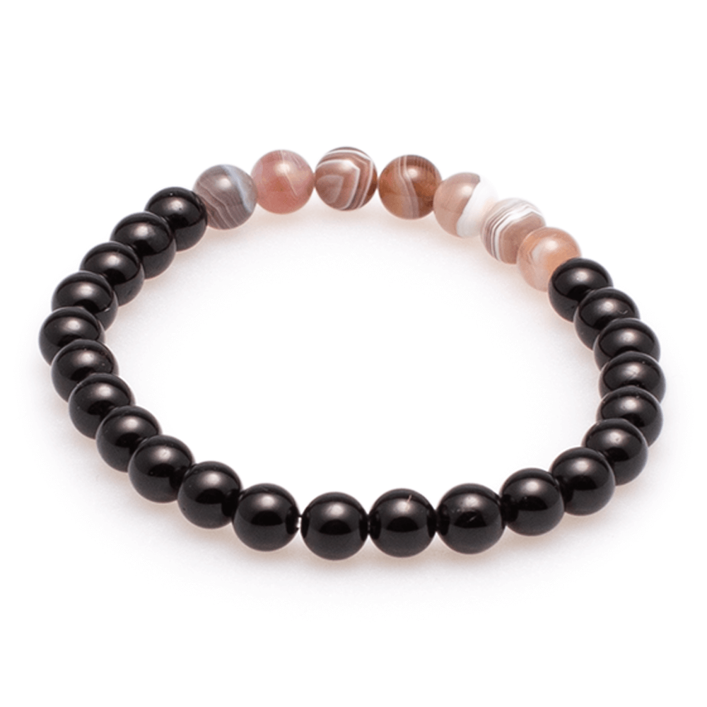 Armband Botswana Achat mit Turmalin schwarz #160
