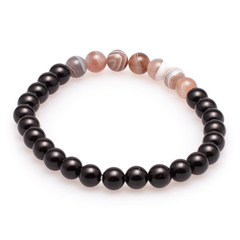Armband Botswana Achat mit Turmalin schwarz