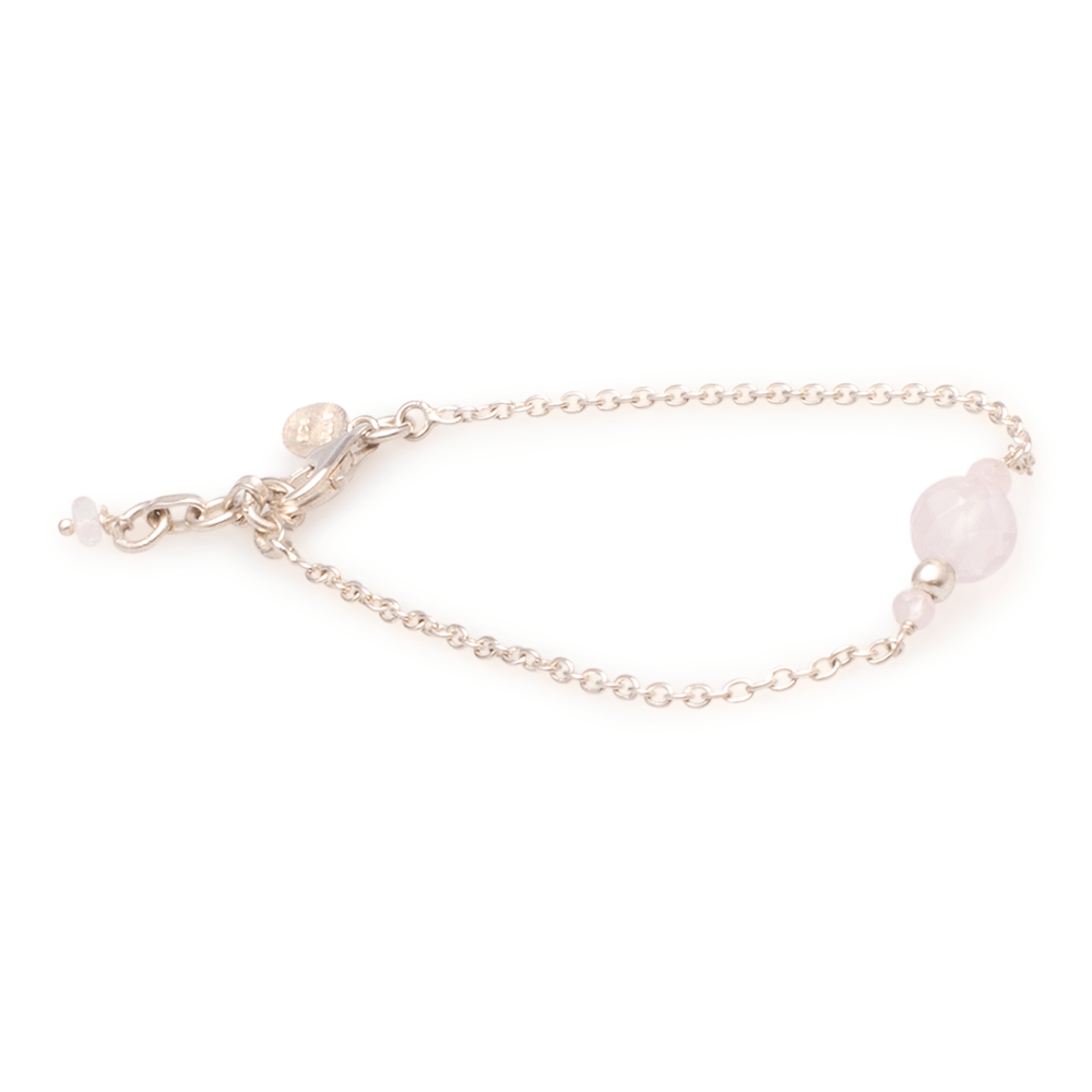 Armband Silber mit Rosenquarz #290