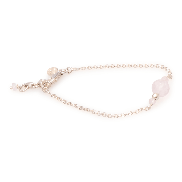 Armband Silber mit Rosenquarz #290