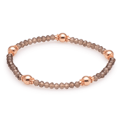 Armband Rauchquarz mit vergoldetem Silber