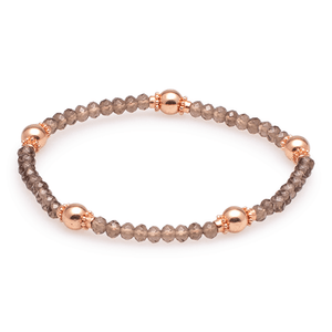 Armband Rauchquarz mit vergoldetem Silber #17