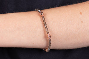 Armband Rauchquarz mit vergoldetem Silber #17