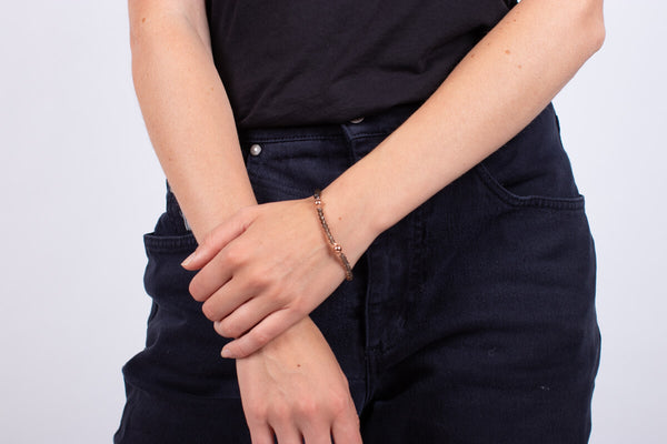 Armband Rauchquarz mit vergoldetem Silber #17