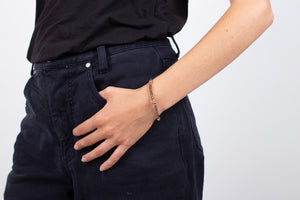 Armband Rauchquarz mit vergoldetem Silber #17