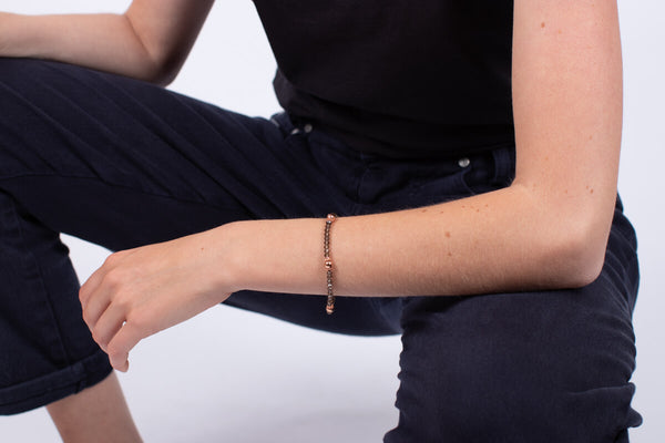 Armband Rauchquarz mit vergoldetem Silber #17