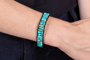 Armband Türkis in Leder gefasst #21