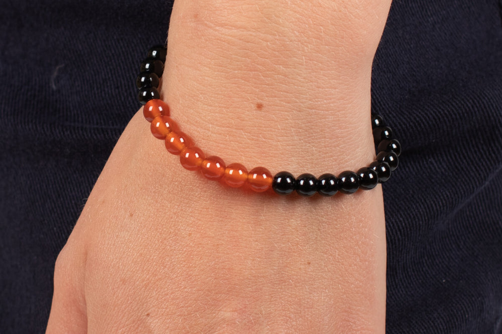 Armband Carneol & schwarzer Turmalin #28