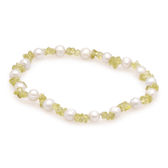 Armband Peridot mit Perlen