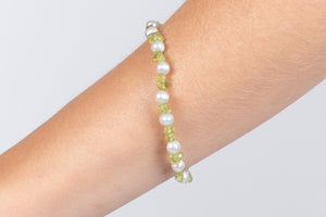 Armband Peridot mit Perlen #47