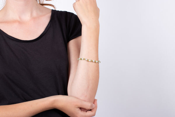Armband Peridot mit Perlen #47