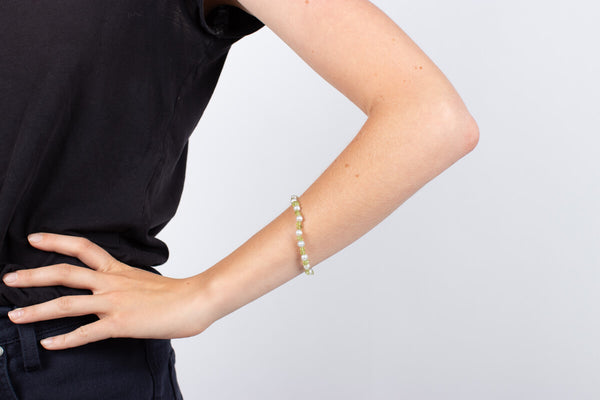 Armband Peridot mit Perlen #47