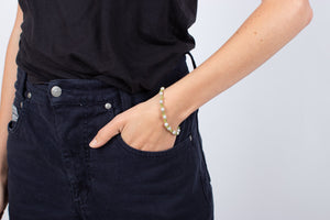 Armband Peridot mit Perlen #47
