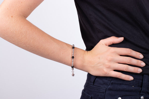 Armband Silber mit Onyx #49