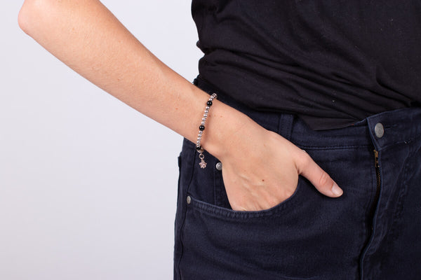 Armband Silber mit Onyx #49