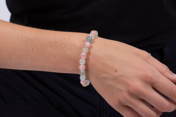 Armband Beryllsteine (Morganit, Aquamarin, Goldberyll, Heliodor) #58