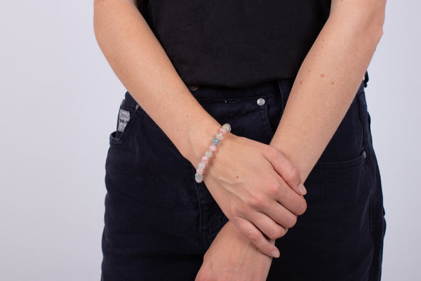 Armband Beryllsteine (Morganit, Aquamarin, Goldberyll, Heliodor) #58