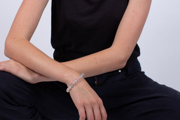 Armband Beryllsteine (Morganit, Aquamarin, Goldberyll, Heliodor) #58