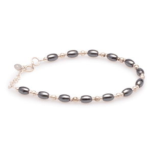 Armband Hämatit mit Silber #104