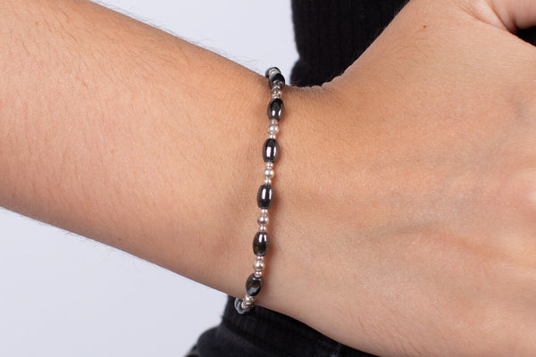 Armband Hämatit mit Silber #104