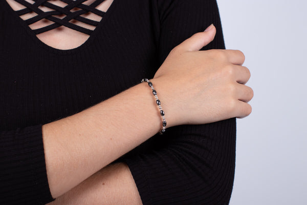 Armband Hämatit mit Silber #104