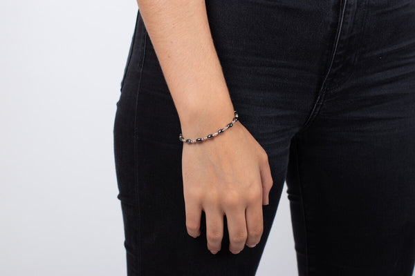 Armband Hämatit mit Silber #104