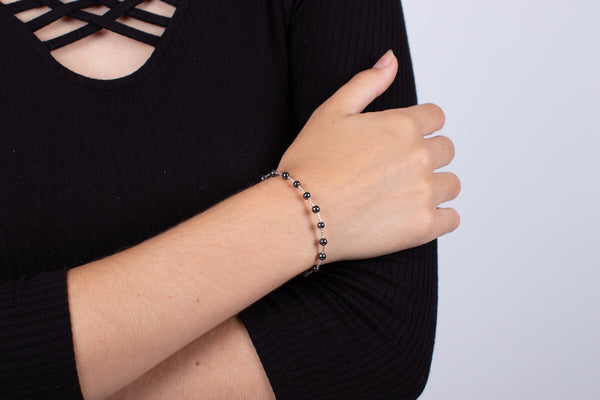 Armband Hämatit mit Silber #105