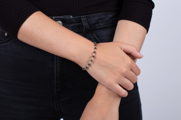 Armband Hämatit mit Silber #105