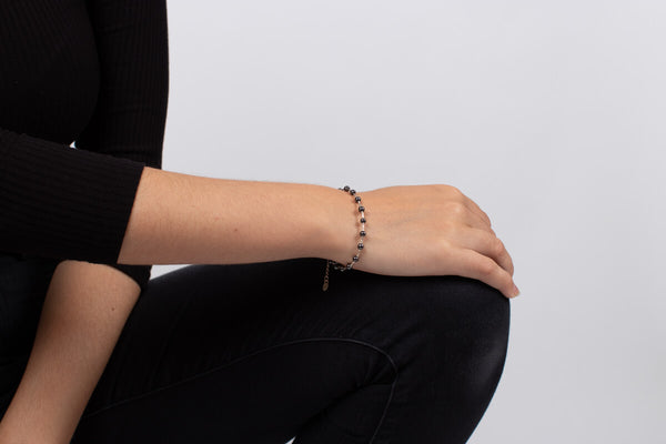 Armband Hämatit mit Silber #105