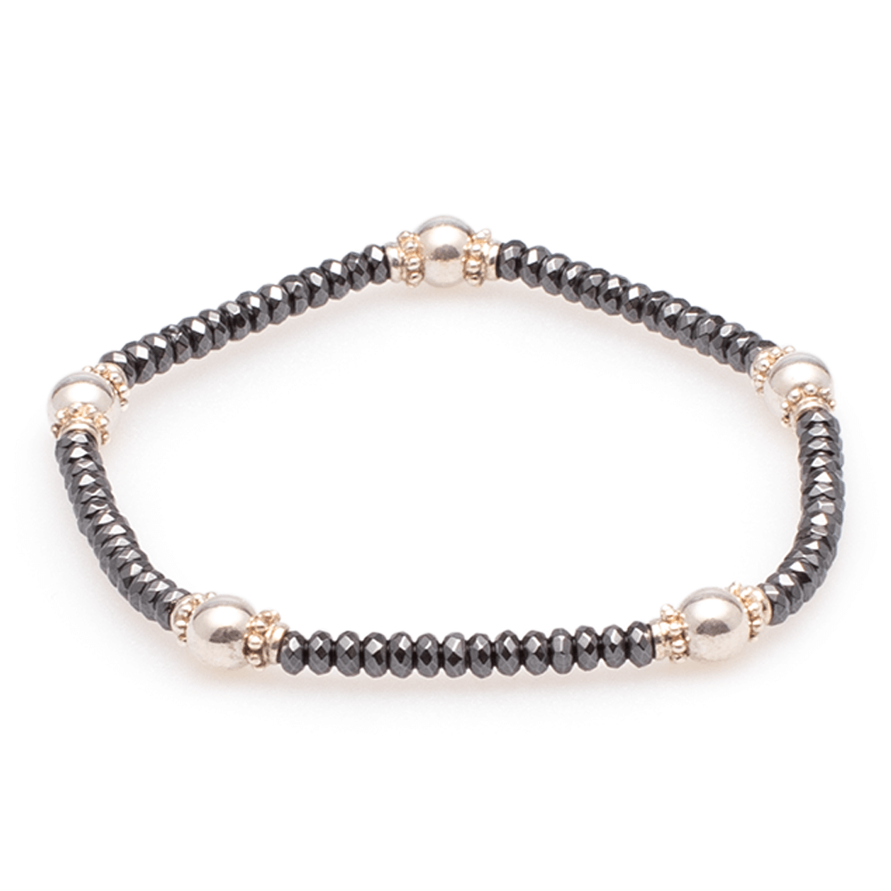 Armband Hämatit mit Silber #106