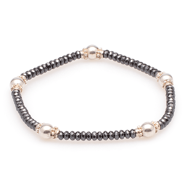 Armband Hämatit mit Silber #106