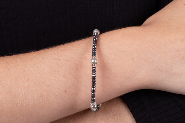Armband Hämatit mit Silber #106