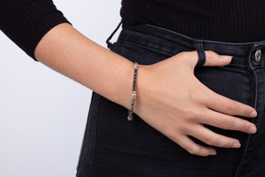 Armband Hämatit mit Silber #106