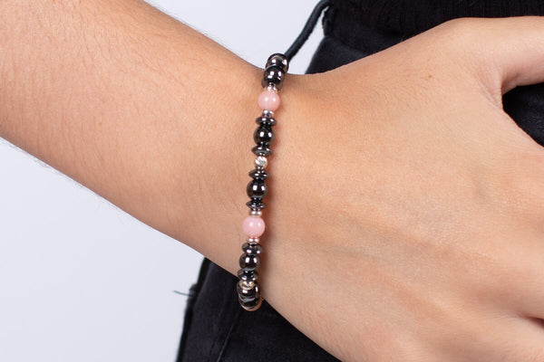 Armband Hämatit & Andenopal mit Silber #108
