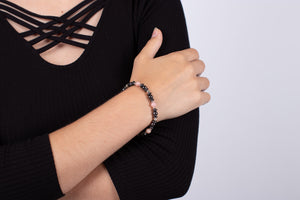 Armband Hämatit & Andenopal mit Silber #108