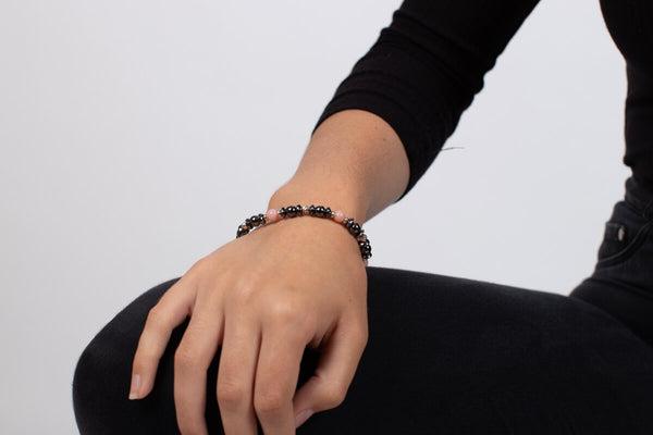 Armband Hämatit & Andenopal mit Silber #108