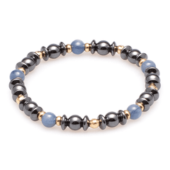 Armband Hämatit & Kyanit mit vergoldetem Silber