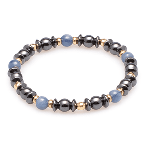 Armband Hämatit & Kyanit mit vergoldetem Silber #109