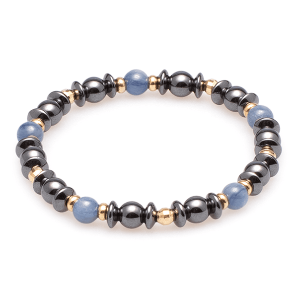 Armband Hämatit & Kyanit mit vergoldetem Silber #109