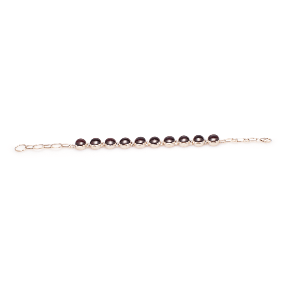 Armband Granat rot in Silber #128
