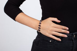 Armband Granat rot in Silber #128
