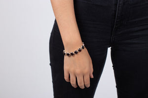 Armband Granat rot in Silber #128