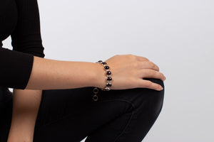 Armband Granat rot in Silber #128