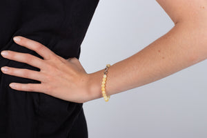 Armband Calcit gelb mit Symbol der Unendlichkeit in Silber #131