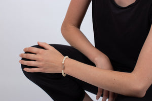 Armband Calcit gelb mit Engelsflügel in Silber #133