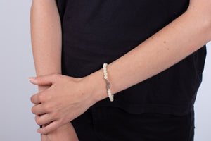 Armband Calcit gelb mit Engelsflügel in Silber #133