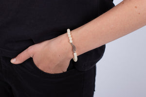 Armband Calcit gelb mit Engelsflügel in Silber #133