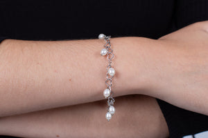 Armband Perlen mit Silberherzen #146